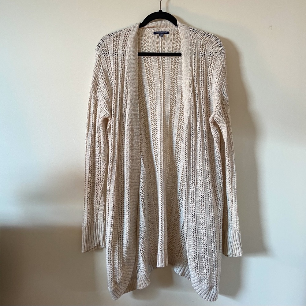 Cream open knit cardigan